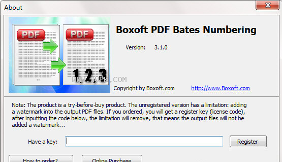 Boxoft PDF Bates Numbering