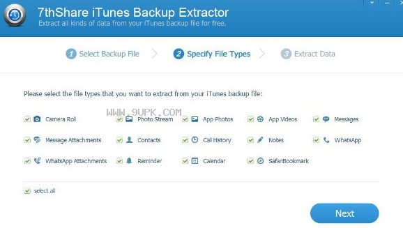 7thShare iTunes Backup Extractor截图（1）