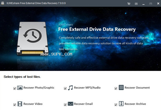 IUWEshareFree External Drive Data Recovery