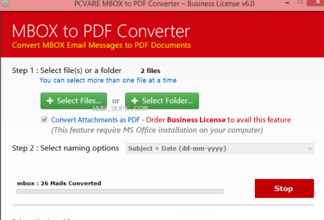 PCVARE MBOX to PDF Converter截图（1）