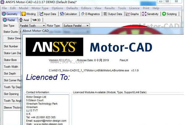 ANSYS Motor CAD截图（1）