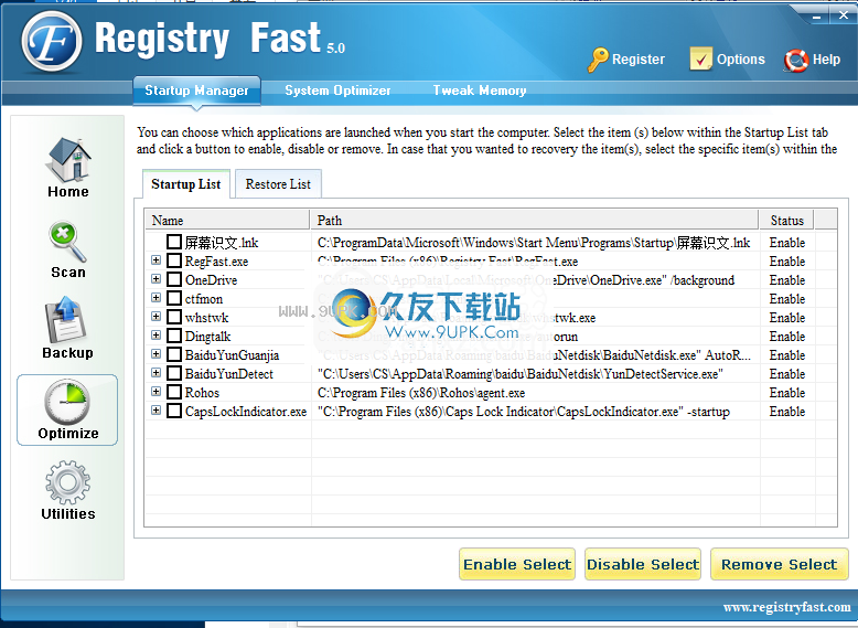 Registry Fast