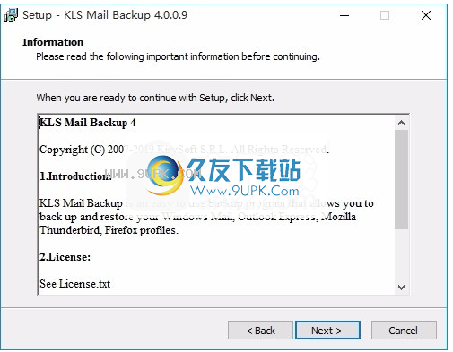 KLS  Mail  Backup