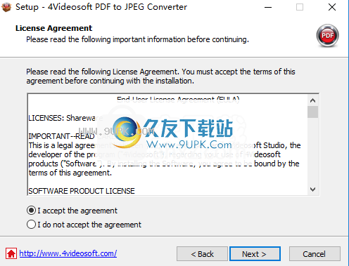 4videosoft PDF to JPEG Converter