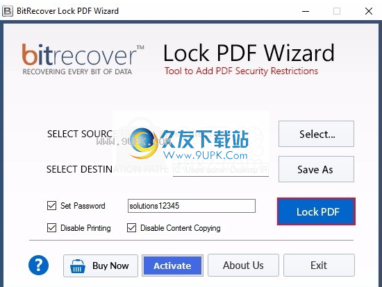 Lock PDF Wizard