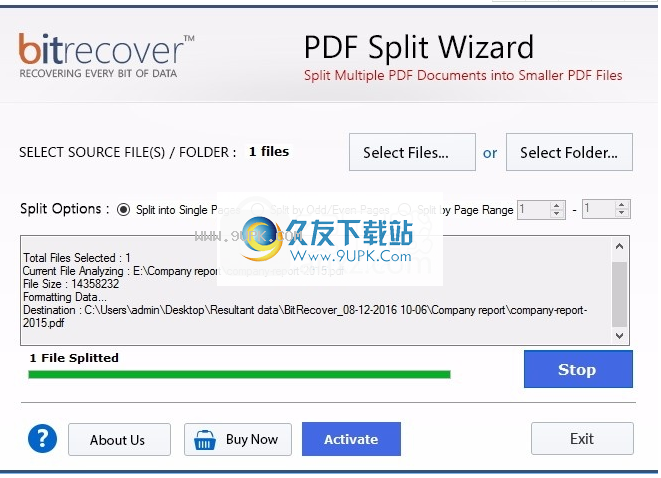 PDF Split Wizard