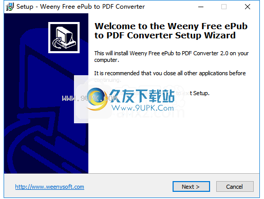 Weeny Free ePub to PDF Converter