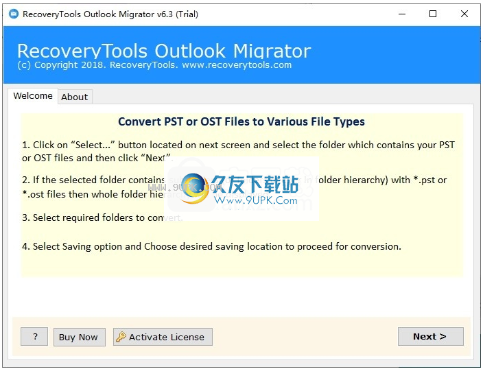 RecoveryTools Outlook Migrator