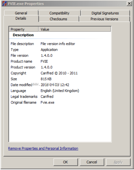 File version info editor
