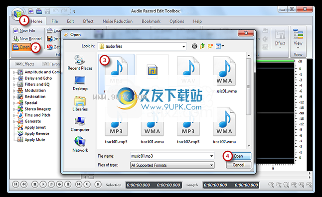 Audio  Record  Edit  Toolbox  Pro