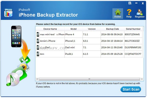 iPubsoft iPhone Backup Extractor截图（1）