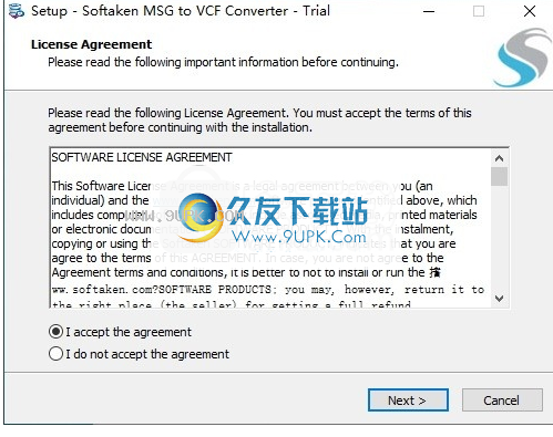 Softaken MSG to VCF Converter