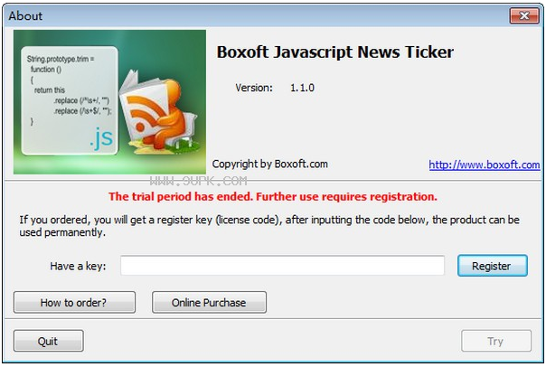 Boxoft JavaScript NewsTicker