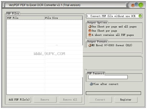 VeryPDF PDF to Excel OCR Converter