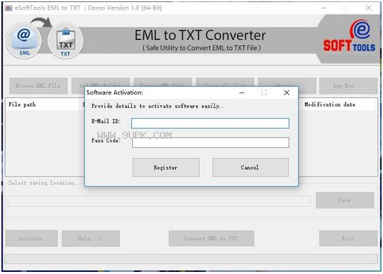 eSoftTools EML to TXT Converter