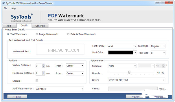 SysTools PDF Watermark截图（1）