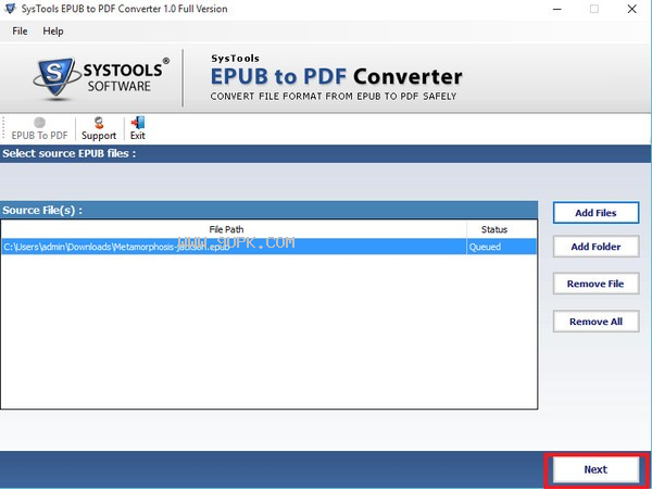 SysTools EPUB to PDF Converter截图（1）