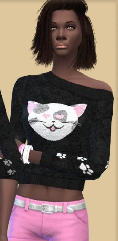 模拟人生4可爱猫咪印花毛衣MOD截图（1）