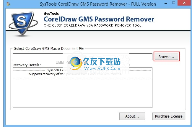 SysTools CorelDraw GMS Password Remover