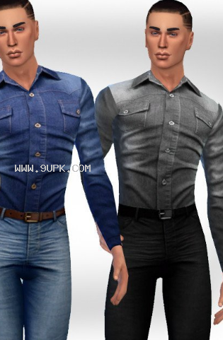 模拟人生4男士紧身牛仔衬衫MOD截图（1）