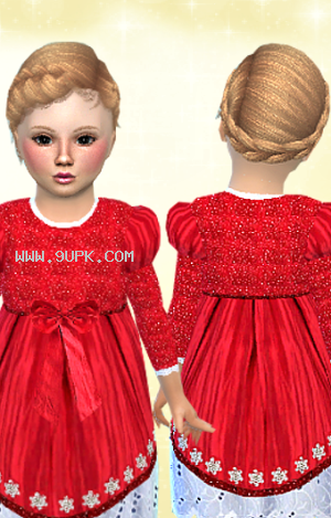 模拟人生4红色天鹅绒连衣裙MOD截图（1）