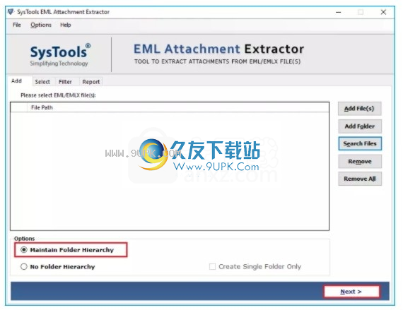 SysTools  EML  Attachment  Extractor