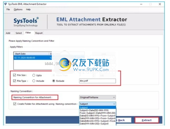 SysTools EML Attachment Extractor