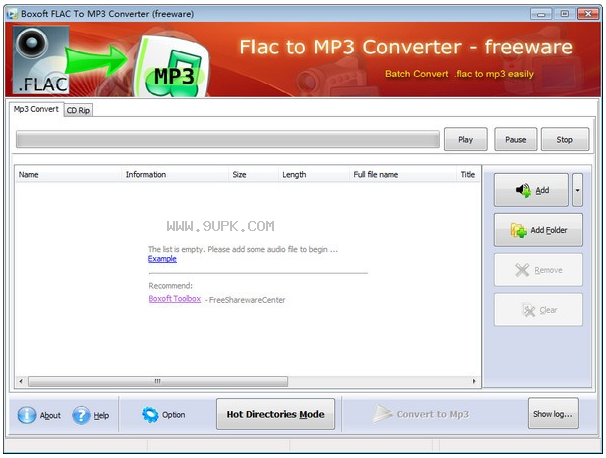 Boxoft free Flac to MP3 Converter