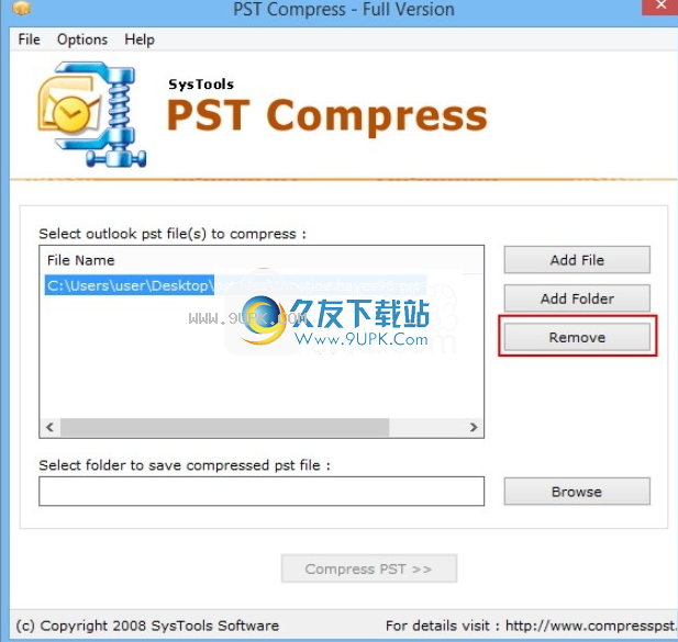 SysTools PST Compress