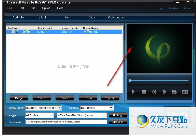 4Easysoft Video to MOV AVI MPEG Converter