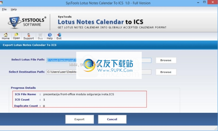 SysTools Lotus Notes Calendar To ICS