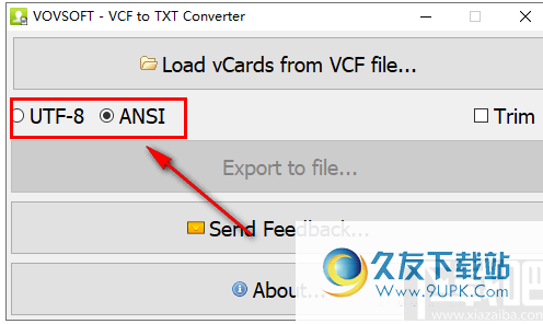 VovSoft VCF to TXT Converter