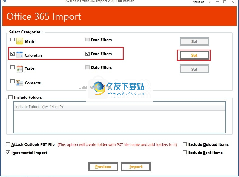 SysTools Office 365 Import