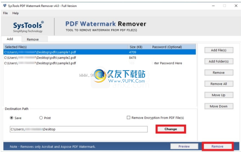 SysTools PDF Watermark Remover