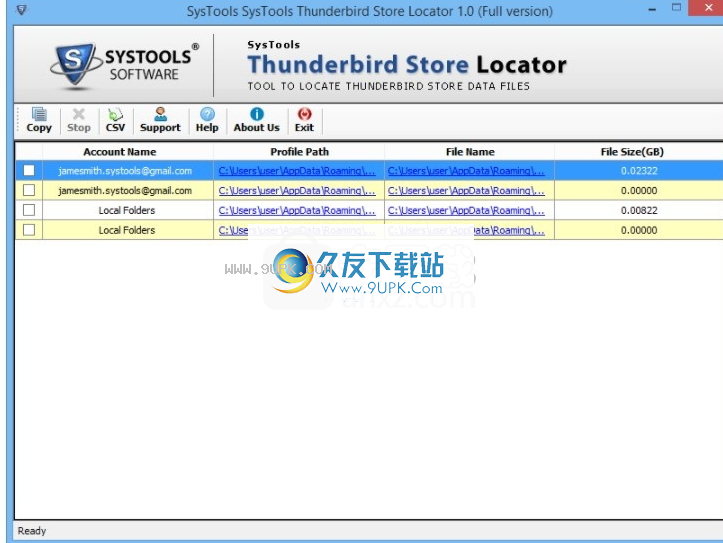 SysTools Thunderbird Store Locator