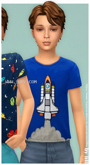 模拟人生4小男孩太空T恤MOD截图（1）