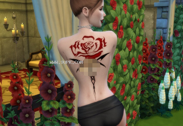 模拟人生4美丽红玫瑰纹身MOD