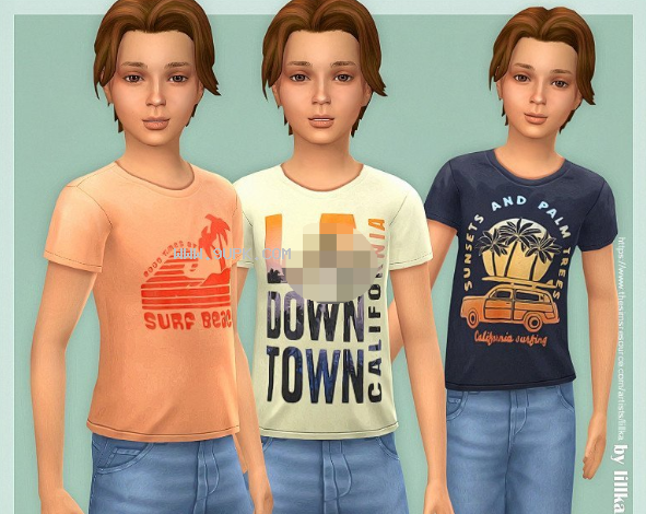 模拟人生4小男孩夏威夷T恤MOD