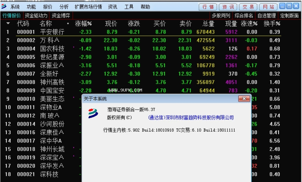 渤海证券网上交易系统截图（3）