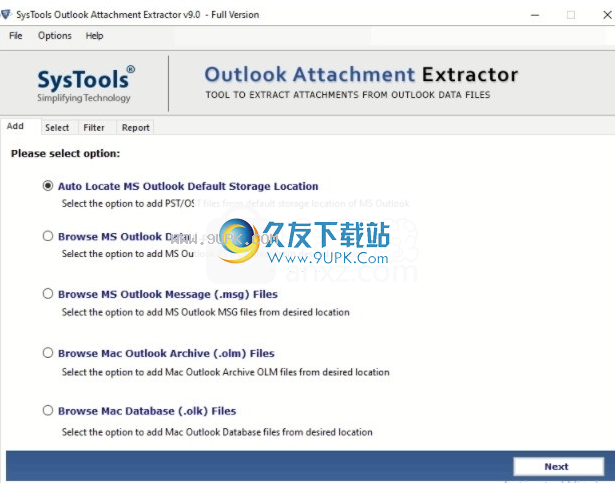 SysTools Outlook Attachment Extractor
