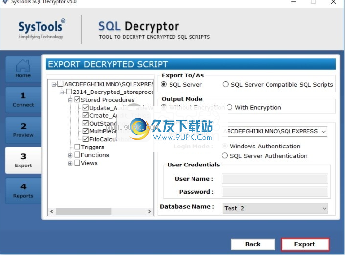 SysTools SQL Decryptor