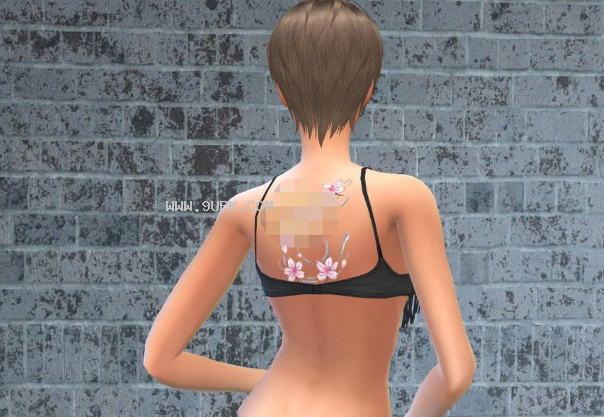 模拟人生4美丽樱花背部纹身MOD