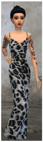 模拟人生4美丽的豹纹吊带连衣裙MOD截图（1）