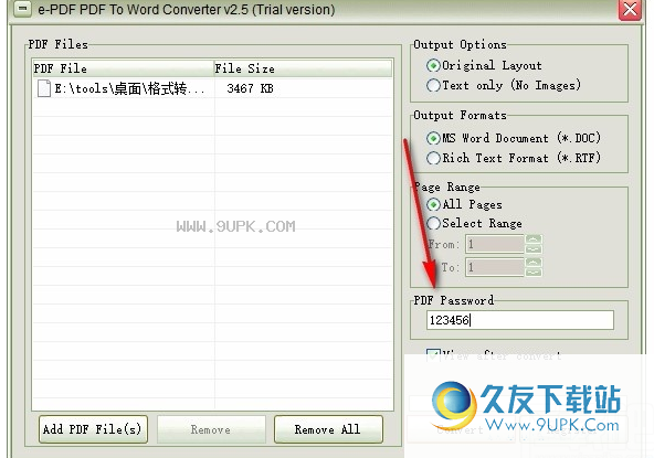e-PDF PDF to Word converter