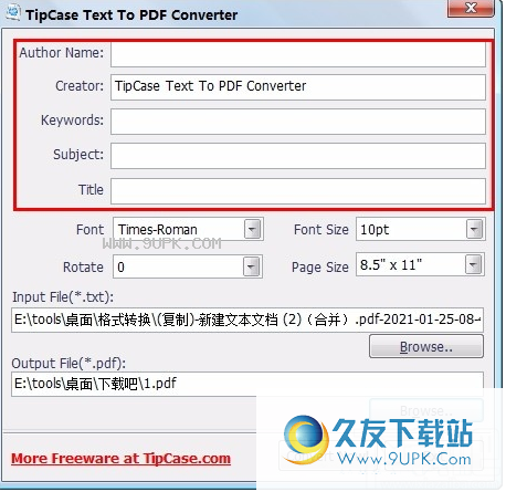 TipCase Text To PDF Converter