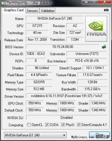 GPU-Z 0.3.7发布 加入通用计算技术检测