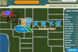 模拟城市小游戏V2010绿色版[建造一个美丽的城市]截图（1）
