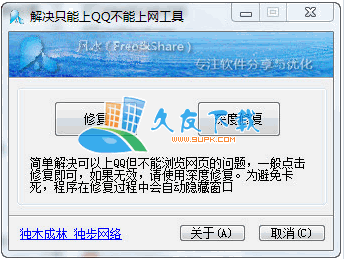 不能上网能上QQ修复器V1.00绿色版[解决不能上网页]截图（1）