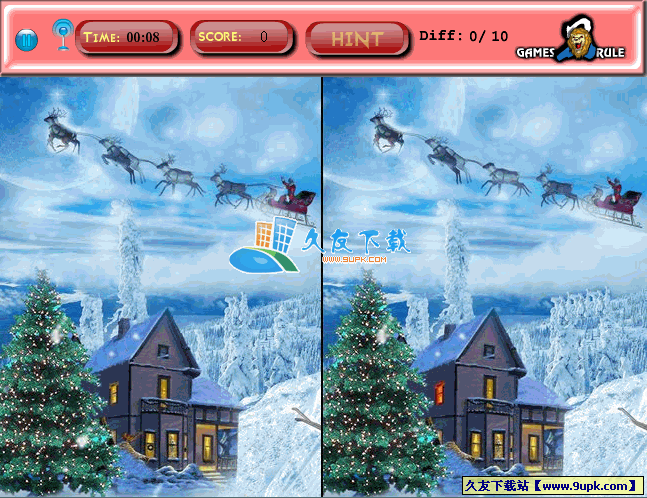 圣诞唯美夜景flash版V2010绿色版[圣诞节找茬游戏]截图（1）