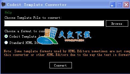 【转换模板为HTML】Codeit Template Converte下载V1.0英文版